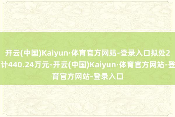 开云(中国)Kaiyun·体育官方网站-登录入口拟处2倍罚金