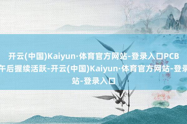 开云(中国)Kaiyun·体育官方网站-登录入口PCB办法午后握续活跃-开云(中国)Kaiyun·体育官方网站-登录入口