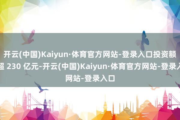 开云(中国)Kaiyun·体育官方网站-登录入口投资额已超 230 亿元-开云(中国)Kaiyun·体育官方网站-登录入口