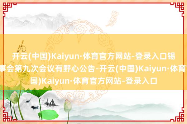 开云(中国)Kaiyun·体育官方网站-登录入口锡南科技：第二届董事会第九次会议有野心公告-开云(中国)Kaiyun·体育官方网站-登录入口