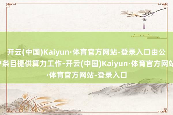 开云(中国)Kaiyun·体育官方网站-登录入口由公司按照客户条目提供算力工作-开云(中国)Kaiyun·体育官方网站-登录入口